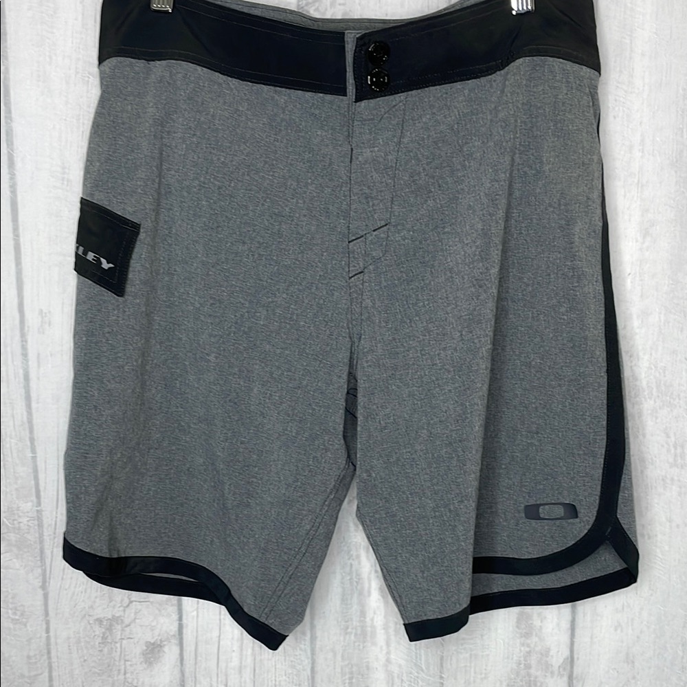 Oakley Gray and Black Board Shorts